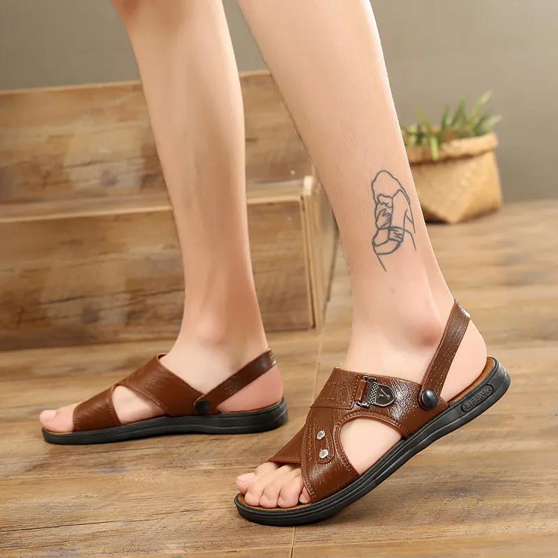 Letní pánské plážové sandály s tlustým dnem, protiskluzové, prodyšné, ležérní boty