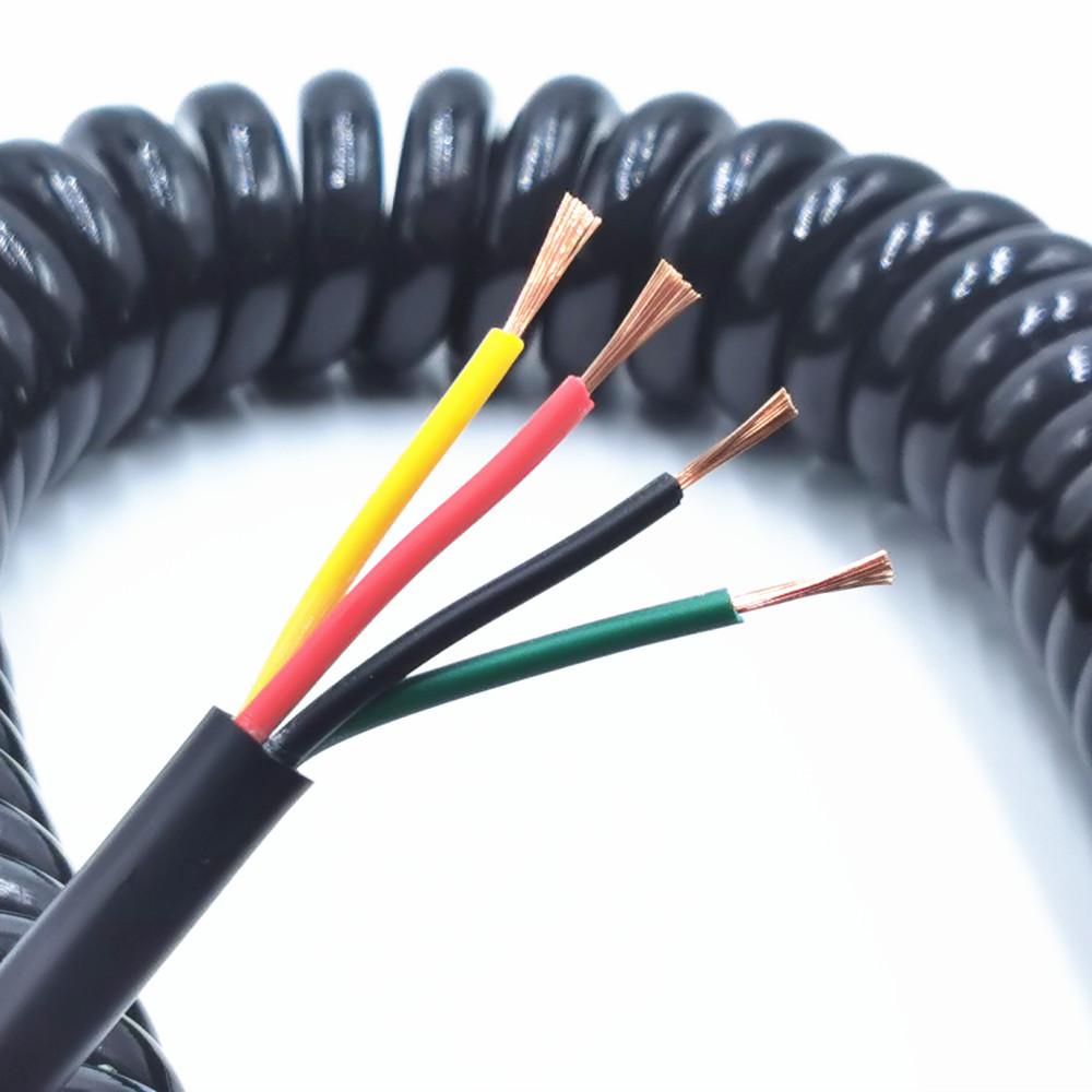 Retractable Spiral Multi-core Cable: 2-8 cores, 0.2-0.5 sq mm Electric Wire