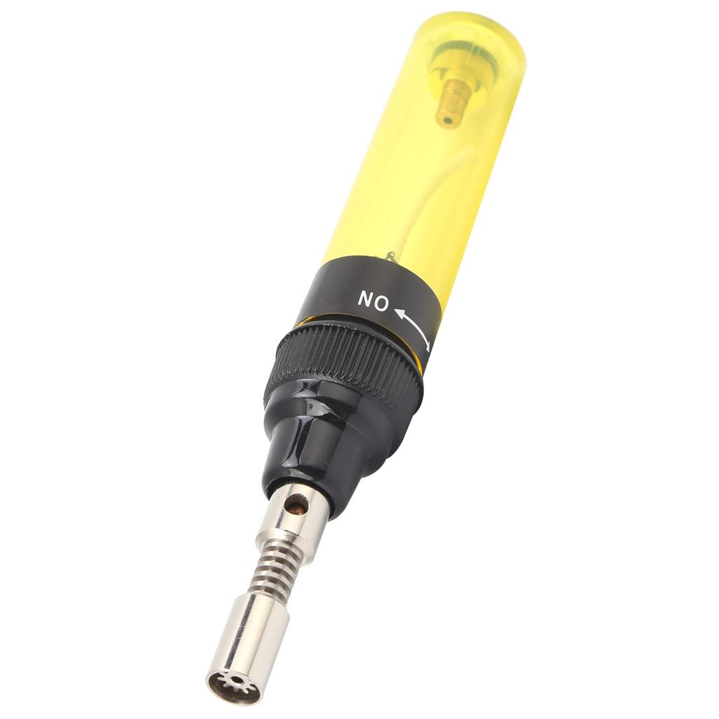 Gas Soldering Iron Pen Refillable Pure Butane Gas Solder Handheld Tool 8ML VA 100Transparent Yellow