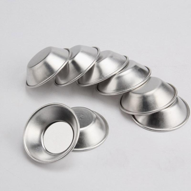 50pcs Practical Aluminum Tartlet Molds Aluminum Eggs Tart Molds Round Nonstick Bakewared For Pie And Dessert