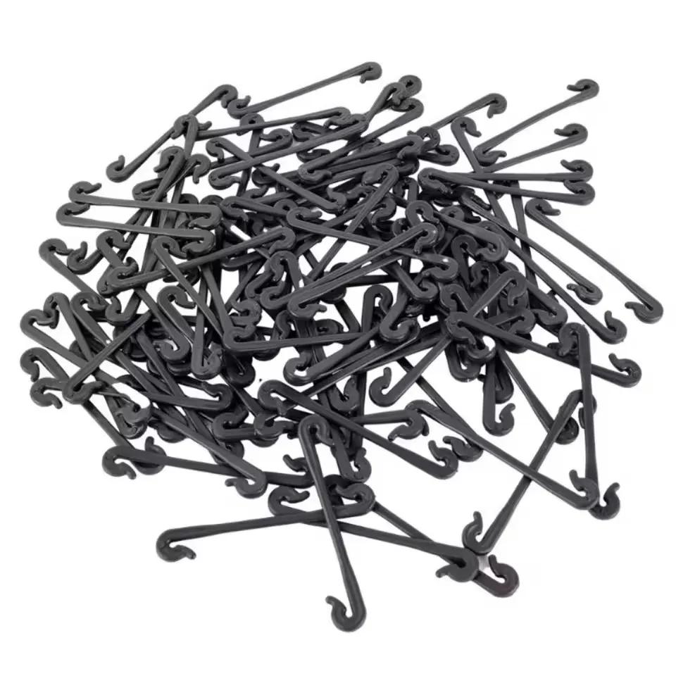 100Pcs Garden Plants Fixed Clips Buckles Tomato Vegetable Grafting Clips Grape Support Vine Clips Plastic Fixed Buckle Hooks