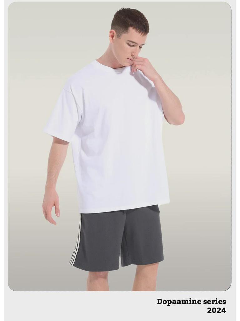 KITE Herr 300G Tung Bomull Lös Passform Amerikansk Stil T-Shirt - Kortärmad, Stor Storlek, Trendig Design