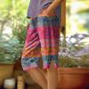 Lockere Kniebundshorts mit Blumenmuster und Seitentaschen für Damen Leichte lässige Sommerkleidung