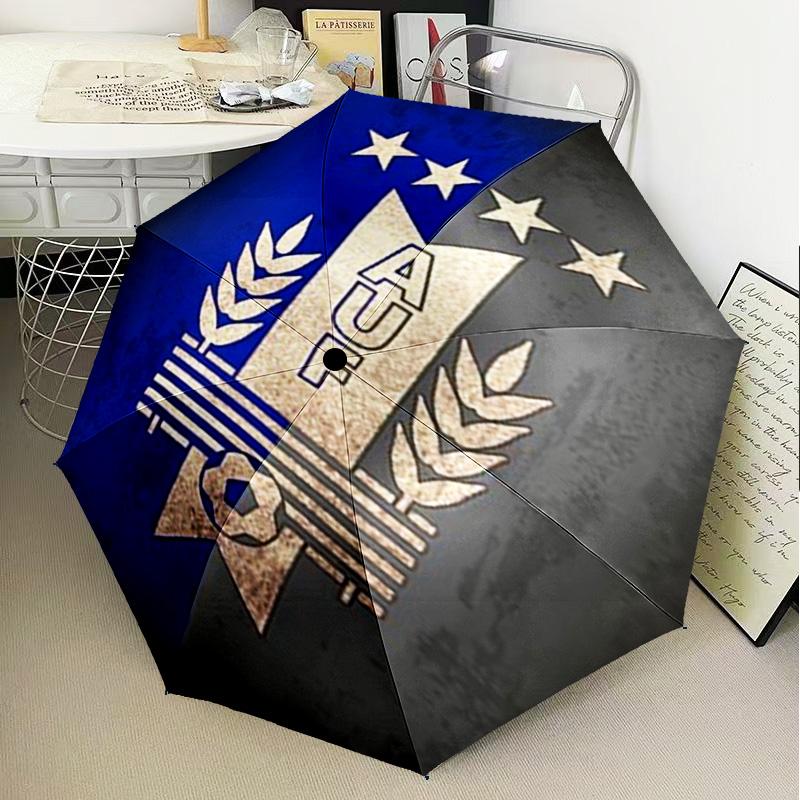 1PC Uruguay National Football Printed Umbrella Folding Umbrella, Automatic Umbrella 8-Frame for Travel, Camping Fan Gifts Christmas Gifts