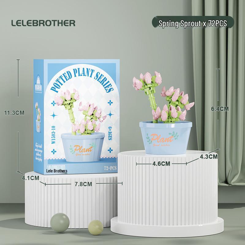 Compatible LEGO Flower Basket & Succulent Building Kit - Educational Toy & Valentine's Teacher Gift