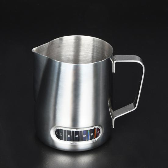 Temperature Sense Milk Frothing Pitcher Large Capacity Stainless Steel Food-grade Milk Latte Cup for Bakery
