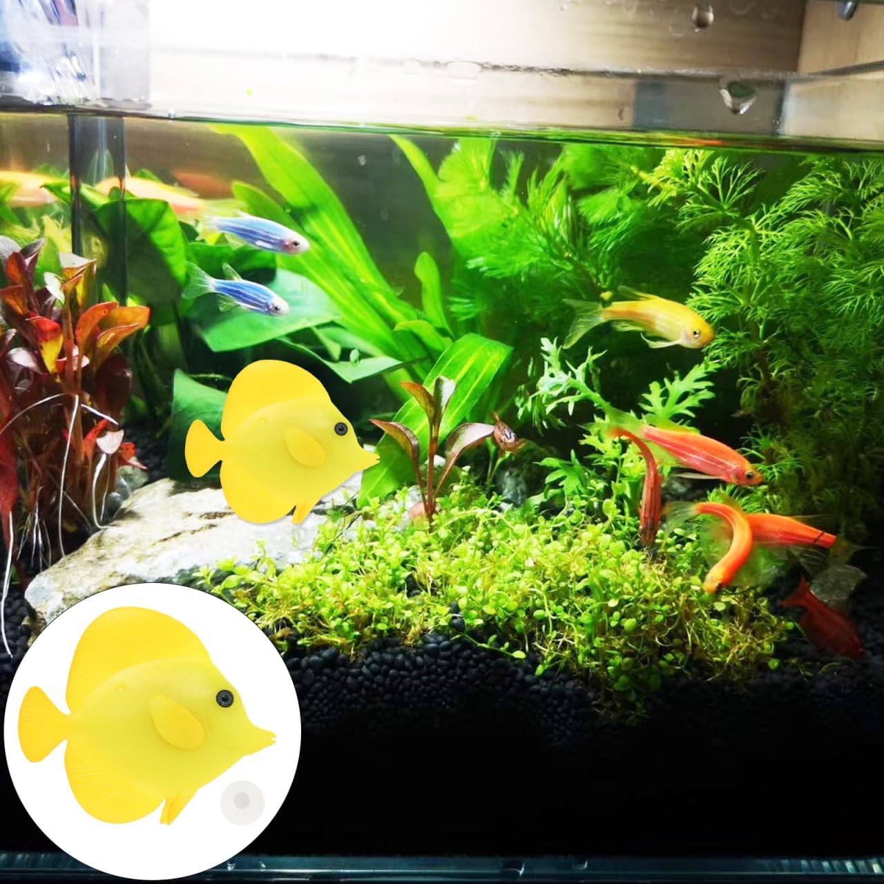 

MERRYHAPY 1Pc Fish Fake Floating Fish Decoration for Aquarium Realistic Artificial Miniature Fish Ornament for Fish Tank Landscaping