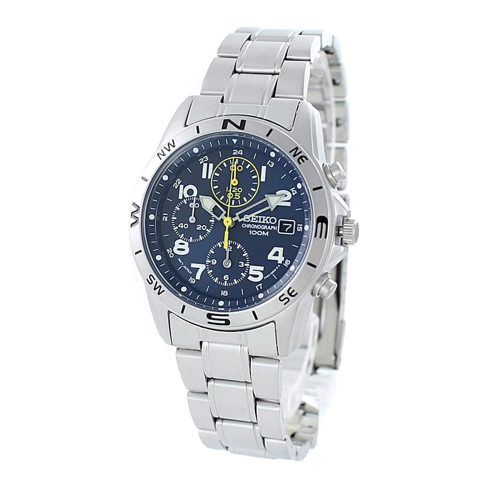 Seiko Watch Chronograph Waterproof Blue Date Unisex Timepiece