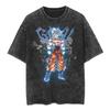 T-shirt a maniche corte lavata effetto invecchiato Giapponese Classico Dragon Ball Goku Cartone Animato Anime Oversize High Street Vintage Uomo e Donna