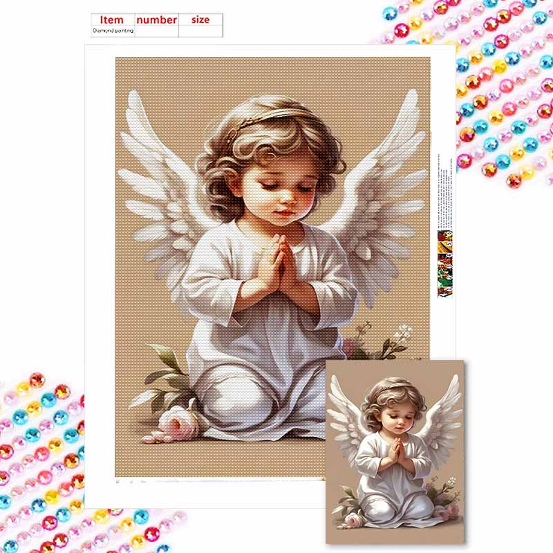 New Arrival 5D DIY Full Circle Diamond Painting "Angel" Embroidery Cross Stitch Home Decor Gift
