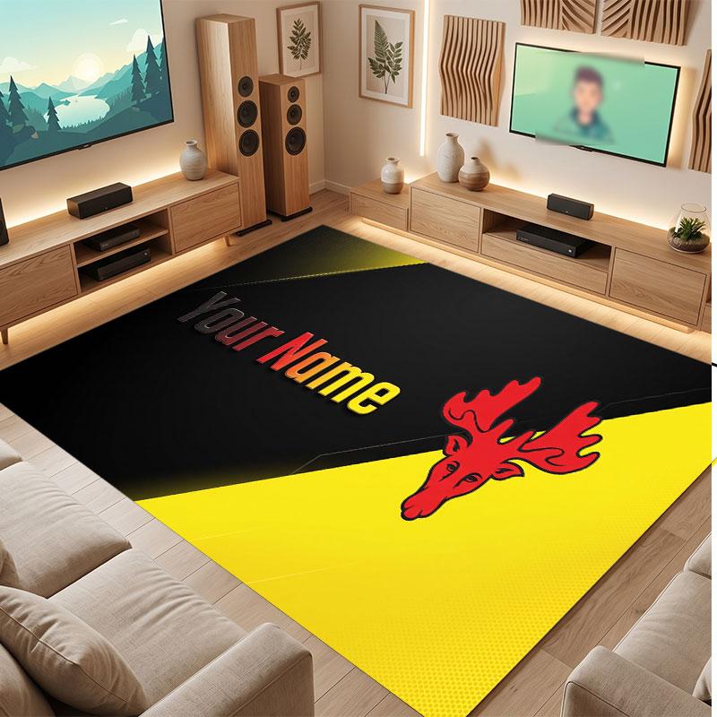 Watford FC Benutzerdefinierter Kristall-Samt-Teppich, Personalisierter Namens-Textdruck, Fußball-Logo Weiche Rutschfeste Fußmatte Heimdekoration Geschenk
