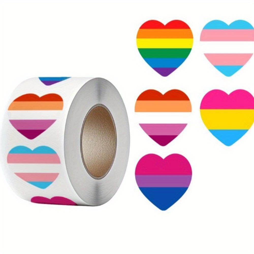 500pcs/ Roll LGBT Pride Month Love Valentine's Day Stickers Sealing Stickers Bisexual Lesbian Transgender Gift Decoration Stickers