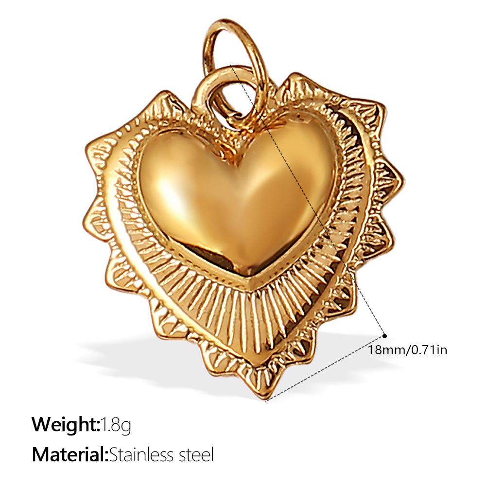 European & American Style Heart-Shaped Rhinestone Stainless Steel Pendant Necklace Accessories