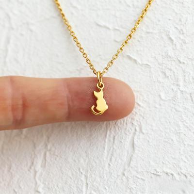 Cat Pendant Necklace Women Girls Stainless Steel Clavicle Chain Choker Jewelry Gift Accessories Party Fashion