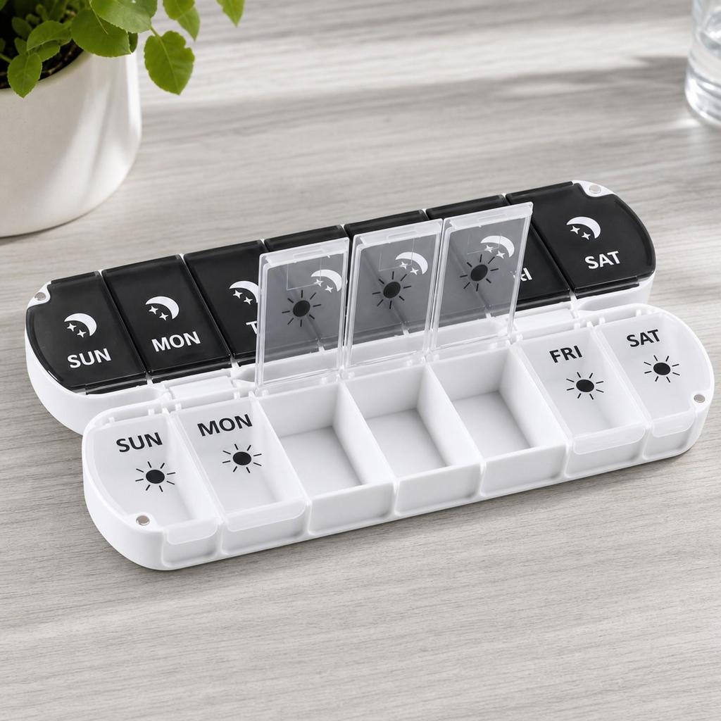 Weekly Pharmaceuticals Planner Portable Foldable Pill Organizer DustResistant for Home, Work