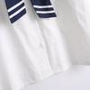 Blusas de Algodón de Alta Calidad para Mujer Verano Kawaii Camisas Harajuku Cuello Marinero Blusa Azul Marino Manga Corta Rayada JK Universitaria Chic Top