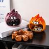 Ceramic Storage Ornaments Cartoon Flame Man Abstract Torch Statue Desktop Storage Container Key Tray Home Decoration Accessories