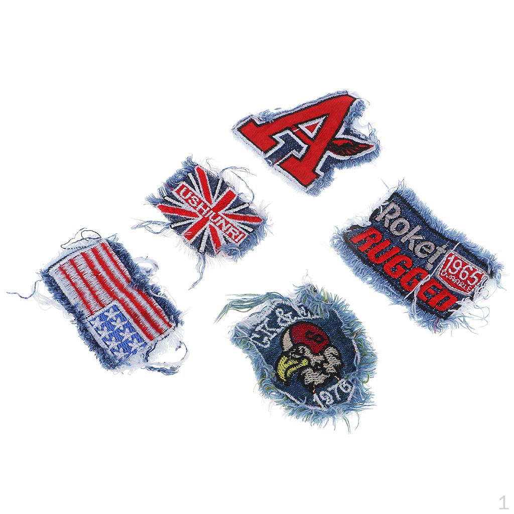 

5 шт./компл., смешанные джинсы, вышитые нашивки, аппликации, шить сумки