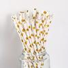 25Pcs/Set Straw Disposable Solid Straight Lightweight Round Drinking Dots Printing Multifunctional Safe Bottles Cup Straws for Home Use