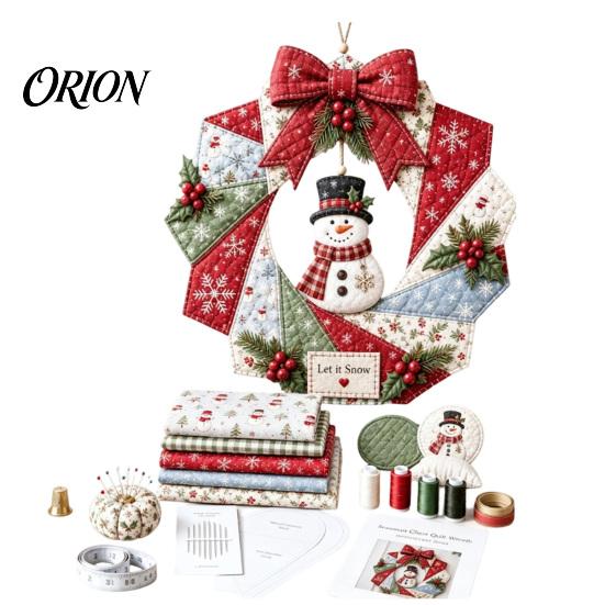 Weihnkranz DIY-Set Stoff-Set, Patchwork Anfängerfreundlich Handgemachtes Feiertagsbastel-Girlanden-Materialien Dekoration Set für Haustür, Wand