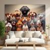 Vibrant Dog-Themed Wall Tapestry - Durable Fabric, Perfect for Bedroom Holiday Family Portraits Background Cloth