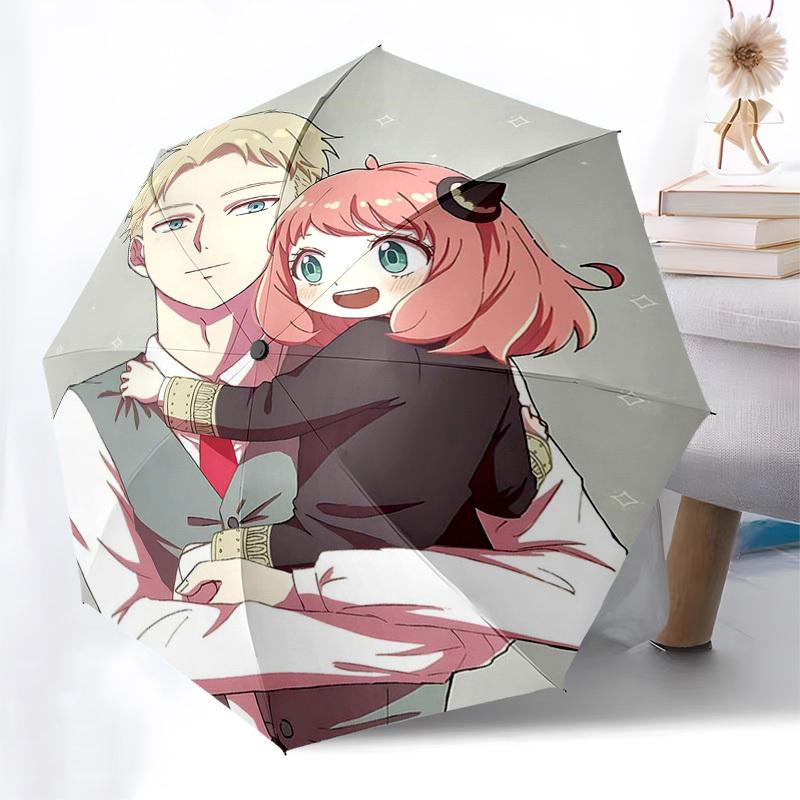 

1pc Automatic Opening Umbrella with Cute Cat Print - Portable 3-Fold Design, 8-Bone Iron Frame Outdoor Umbrella for Fans, Travelers, Daily Use, Festiv