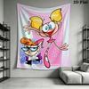 Dexter's Laboratory Wall Tapestry Aesthetic Wall Hanging Printed Fabric Blanket Decorative Tapestries for Bedroom Living Room Home Decor