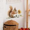 Cartoon Painted Squirrel Sunflower Bedroom Living Room Background Decorative Wall Stickers