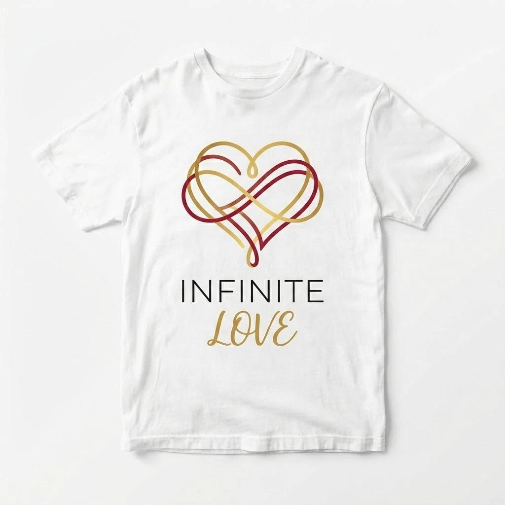 Infinite Love Shirt - Anniversary Gift for Her & Him - Minimalist Heart T-Shirt L