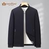 Autumn Business Casual Men's Baseball Collar Jacket for Middle-Aged and Elderly