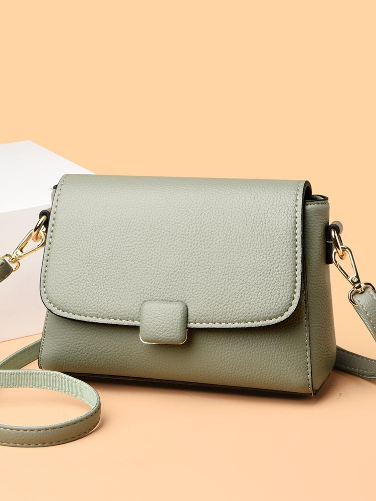 

Мягкая кожаная женская сумка, модная сумка-мессенджер, двухслойная кожаная женская сумка через плечо зелёный