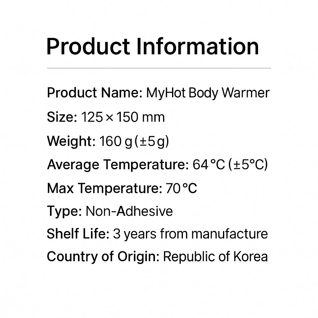 Stay Toasty Anywhere: MyHot Large Hand Warmer / Body Warmer (160g, )