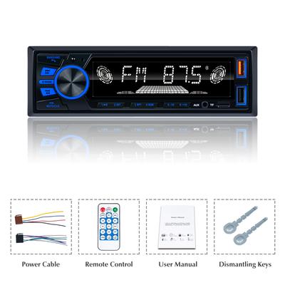 Car MP3 Player FM Radio Tuner with LED Segment Displays AUX Input USB Charging Function with Wireless Steering Wheel Remote Control