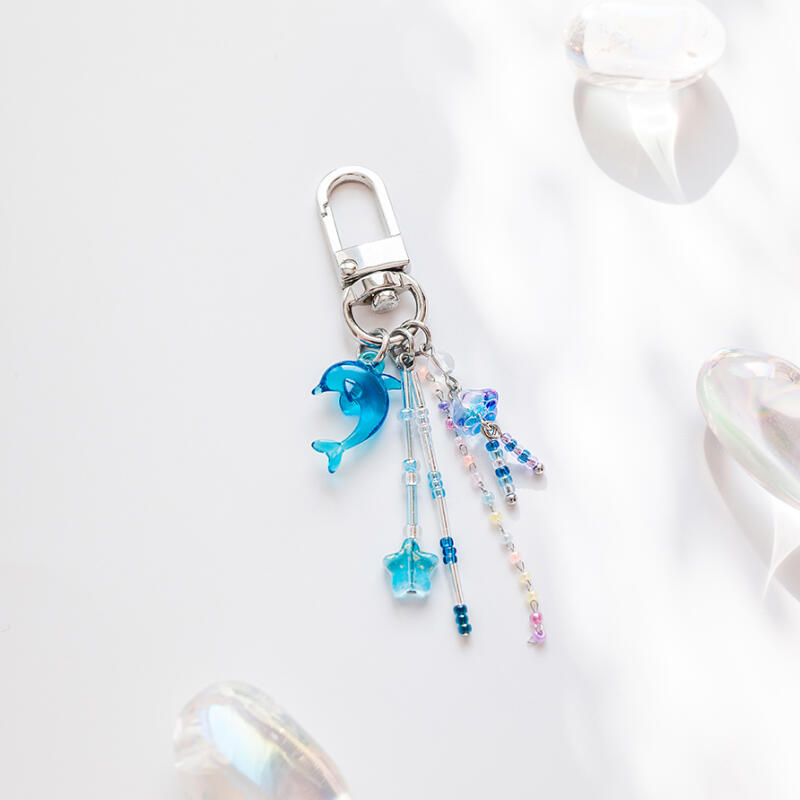 Underwater Dolphin Keychain, Car Key Holder, Jellyfish Key Ring
