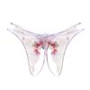 Women Low Waist Sexy Panties Flower Embroidery Crotchless Transparent Mesh Thongs Hollow Out Underwear Womens Lace Sexy Lingerie