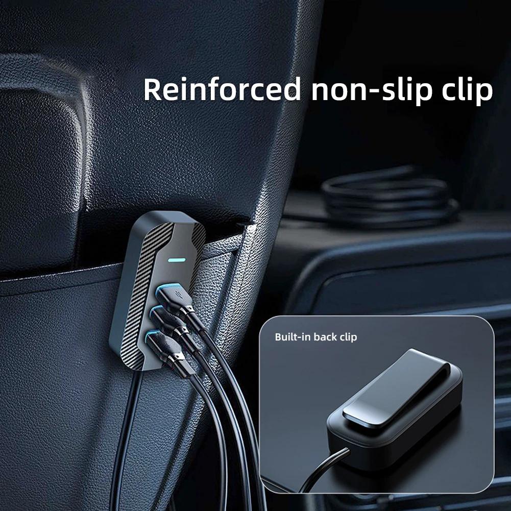75W Fast Charging 5-port Expansion Car Front and Rear Charging QC PD Ports Type C Three USB Car Chargers Support Fast Charging