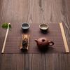 Chinese Japanese Style Tea Mats Natural Hand-woven Bamboo Table Runner Placemat Insulation Pad Kung Fu Tea Set Home Office Decor