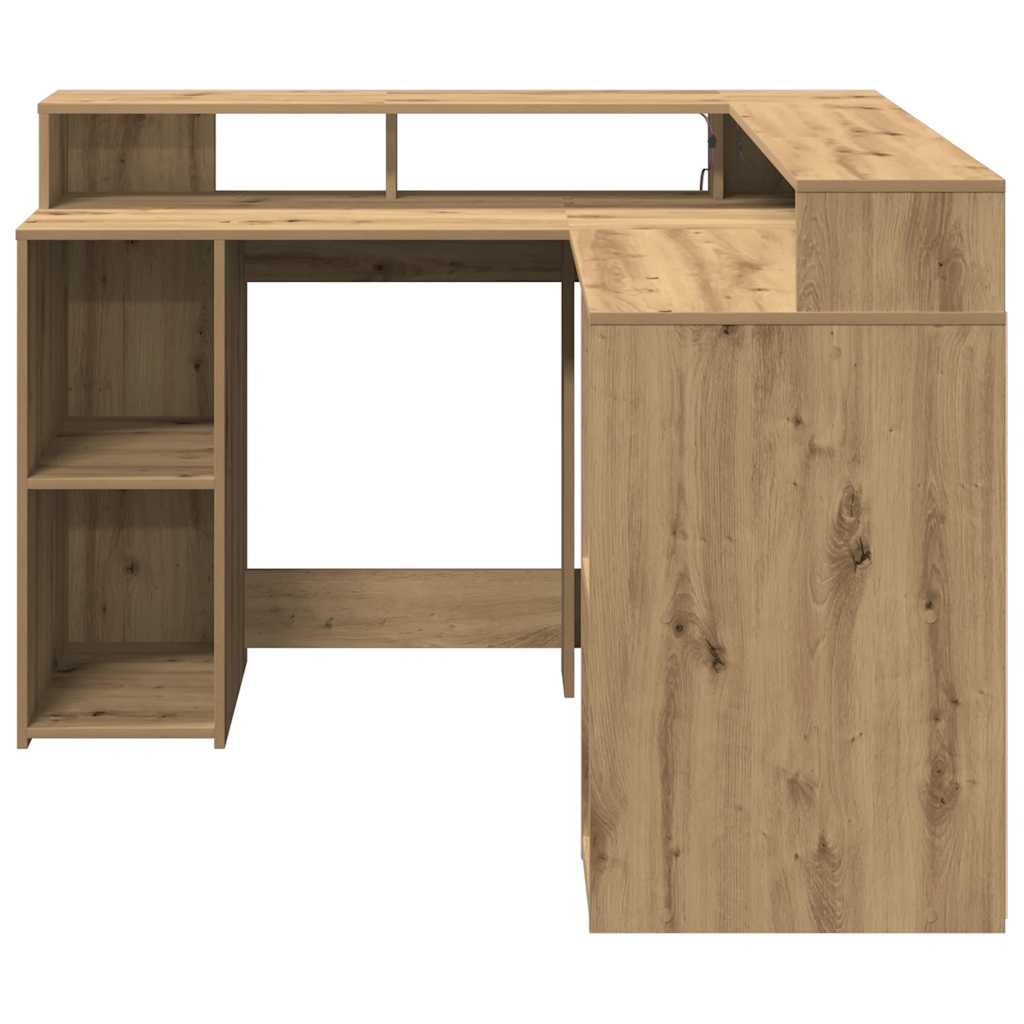 LED Desk Artisan Oak 130x130x91 Particleboard