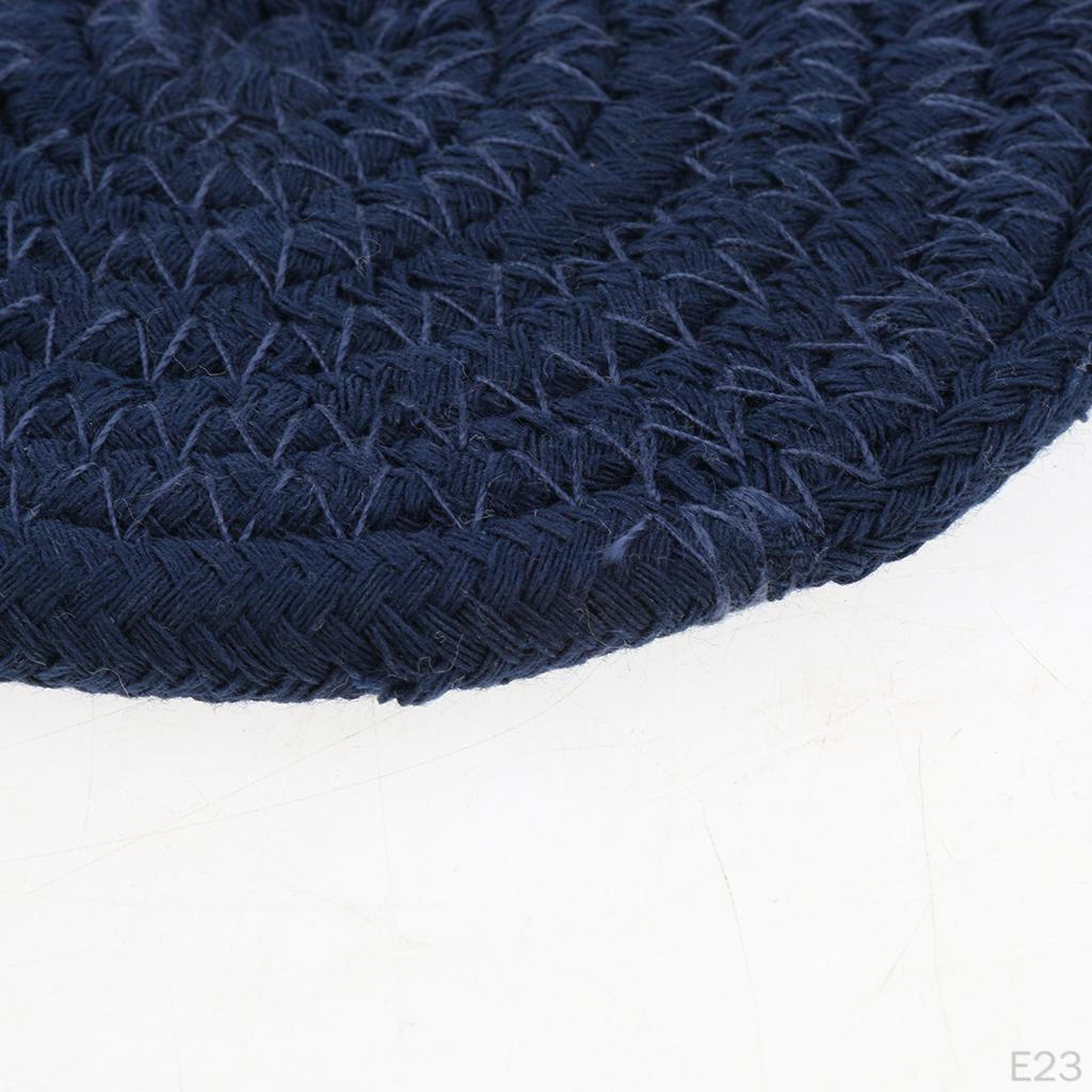 11cm 4.3 '' Table Mat Braided Cotton Round Rug Carpet Cut Kitchen Accessories