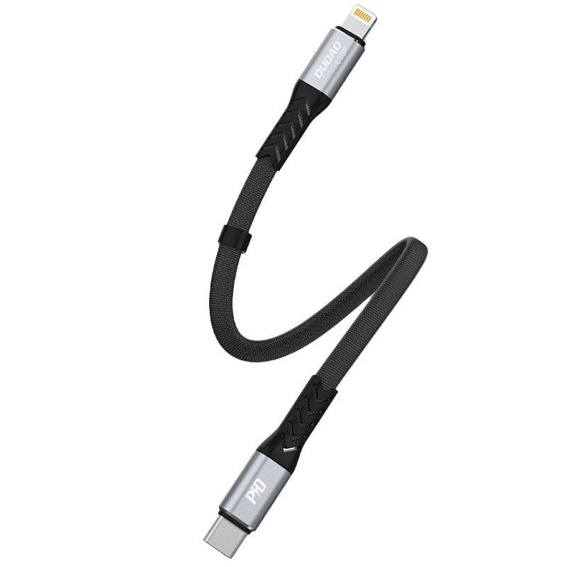 Flat cable short for iPhone USBC Lightning L10P PD 20W 23cm black