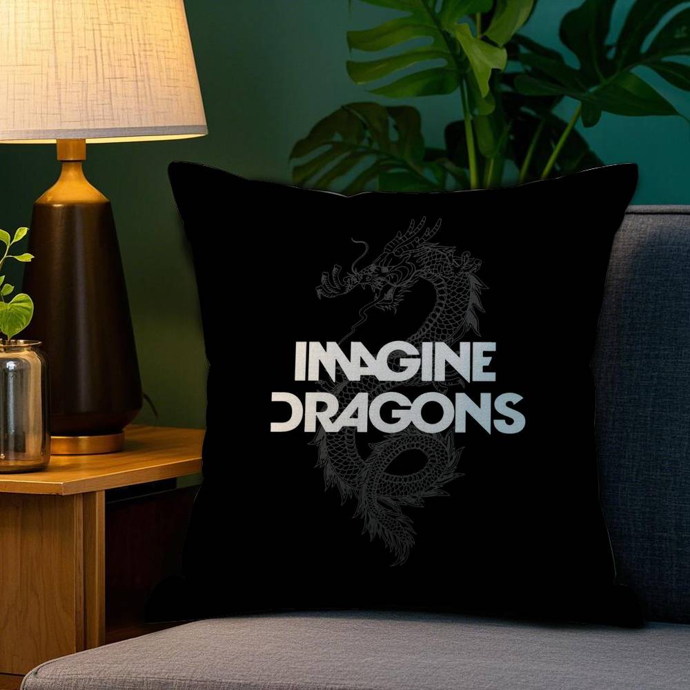 I-Imagine D-Dragons Наволочка Диван Гостиная Спальня Двусторонняя печать Квадратная подушка Подушка для сна Наволочка 12x12Inch