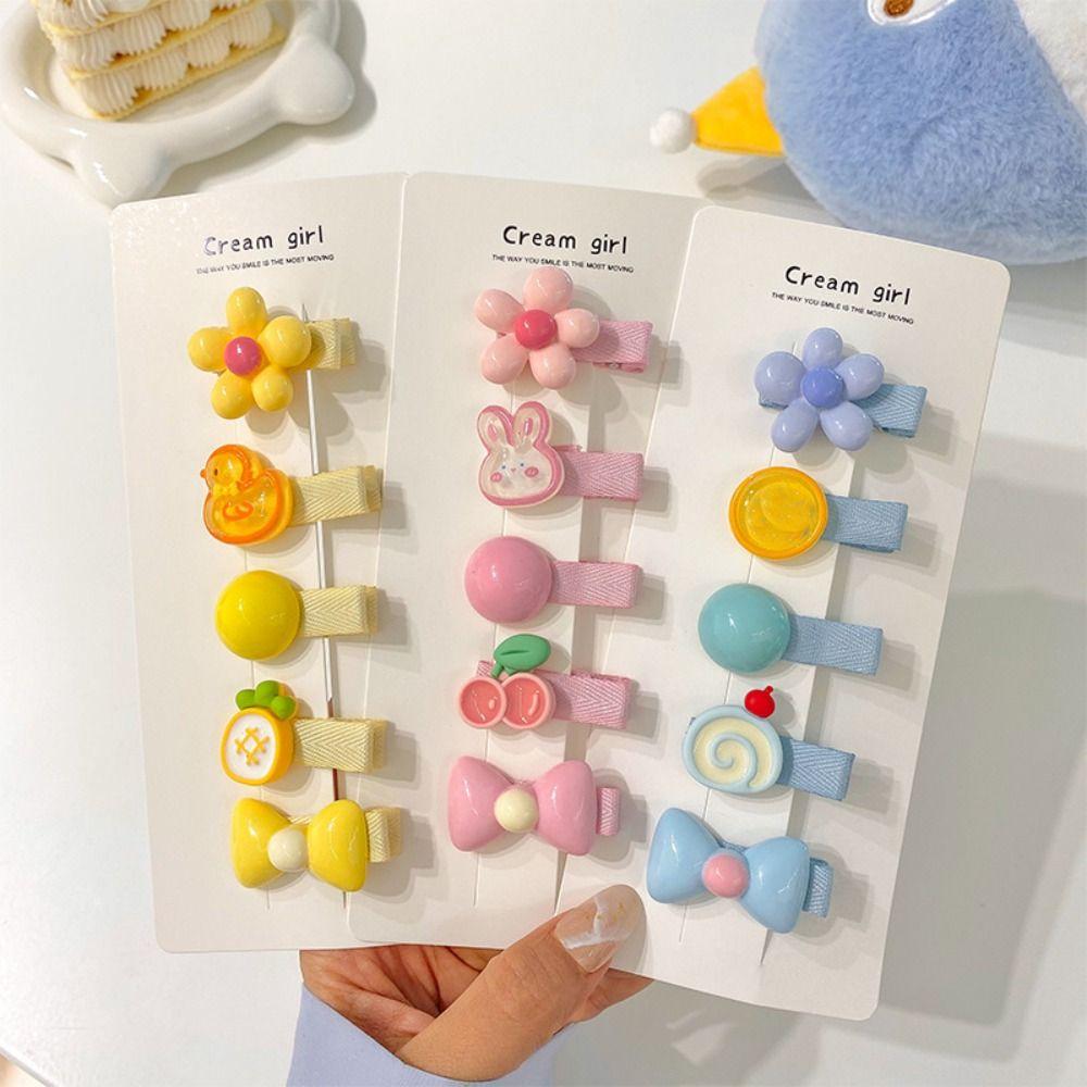 

5pcs/Set Sweet Side Barrettes Headdress Headwear New Hair Clips синій
