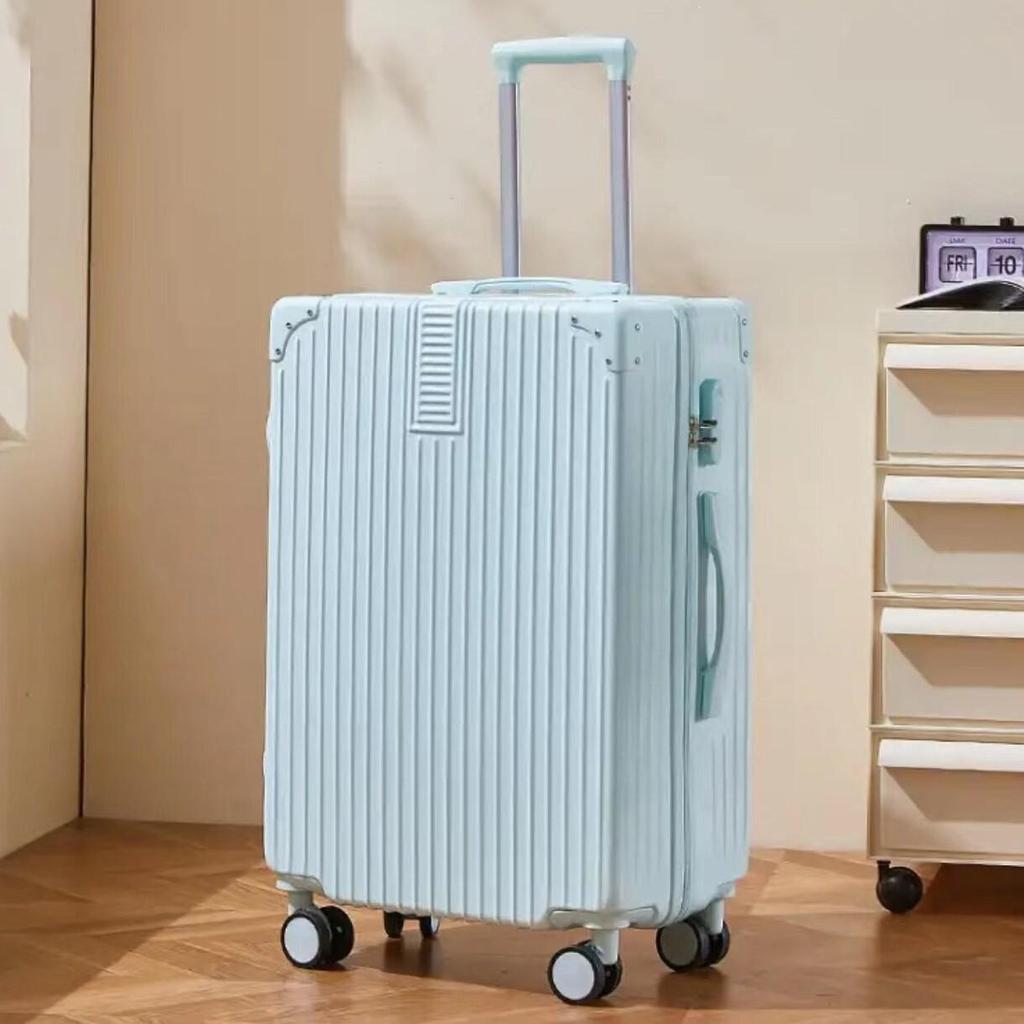 Lightweight 24-Inch Leather Suitcase: Stylish and Spacious Travel Trolley for Female Students