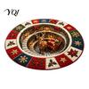 Holiday Party Home Decoration Round Christmas 3D Rug, Optical Illusion Area Santa Claus Gnome Quilted-Like Anti Slip Living Room Rug Anti-slip