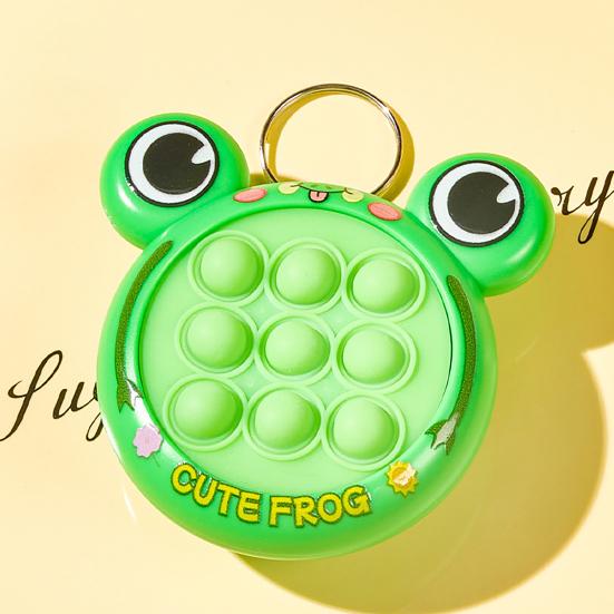 Mini Push Bubble Game Console Stress Relief Bubble Popping Game Machine Keychain Silicone Bubble Squeeze Sensory Fidget Toy