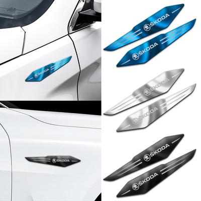 2pcs Reflective Car Styling Body Side Fender Decoration Stickers Badges For Yeti Octavia 2 3 A5 Fabia Kodiaq Rapid Karoq S