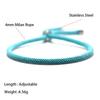 Simple Style Marine String Bracelet Unisex Stainless Steel Buckle Adjustable Fabric Braslet Friendship Jewelry Accessories Joias