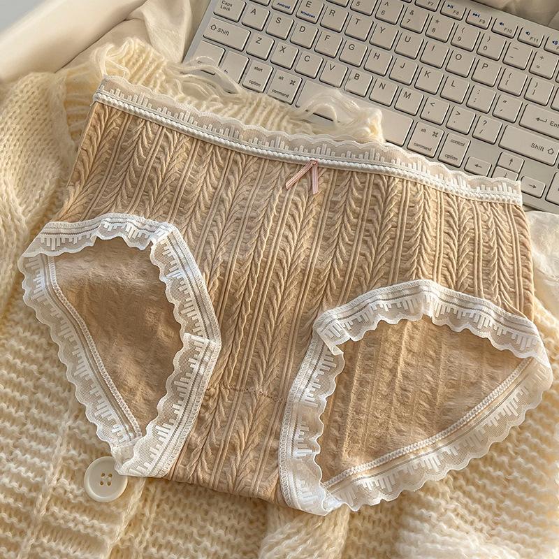 Ladies Spring and Autumn New Sexy Pure Cotton Antibacterial Crotch Waist Triangle Briefs