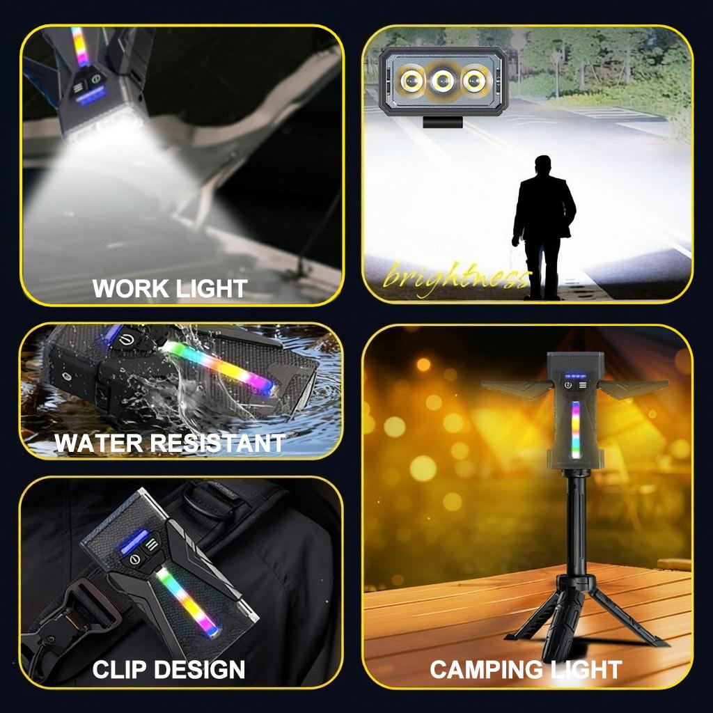 Rechargeable EDC Flashlight with RGB Side Light Super Bright Pocket Flashlight Waterproof for Everyday Carry/Camping/Emergencies