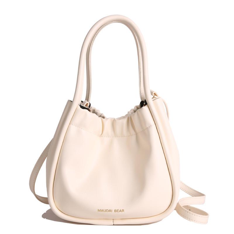 IELGY Ladies Messenger Bag Korean Version Pleated Casual Commuter Bucket Bag Portable
